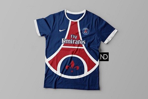 Assim como no símbolo do PSG, a Torre Eiffel marcou presença também na camisa do clube parisiense