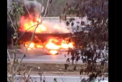 Incêndio aconteceu próximo à balança da PRF