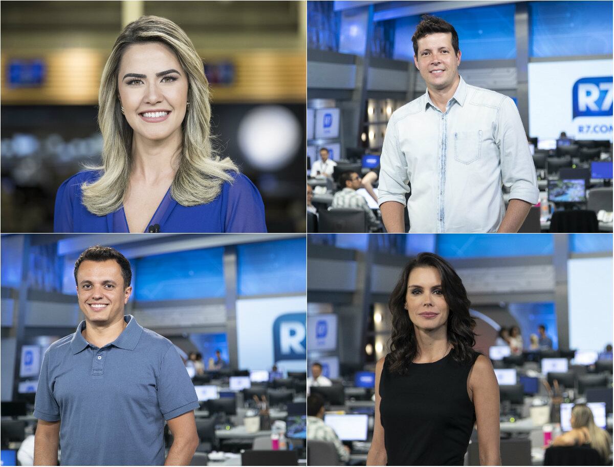 Larissa Alvarenga, Rodrigo Hinkel, Bruno Piccinato e Camila Busnello apresentam o Boletim R7