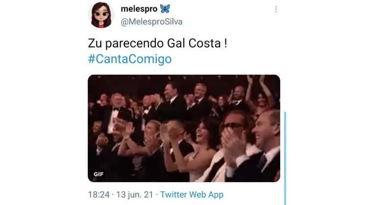 Também no mesmo episódio, Zu Laiê encantou não só os jurados, mas toda a internet em sua performance de Canta Brasil, de Gal Costa