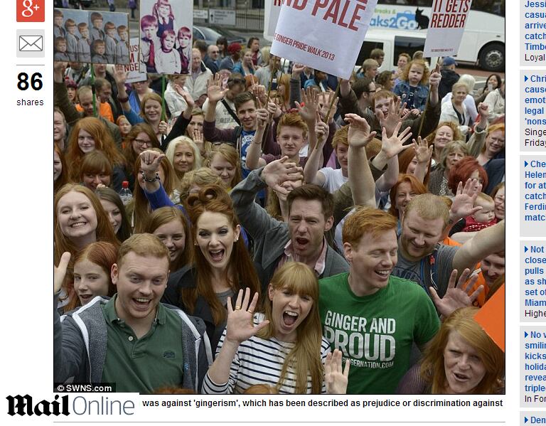 O cabelo vermelho é caracterizado biologicamente por elevados níveis da feomelanina — pigmento
avermelhado — e níveis relativamente baixos de eumelanina— pigmento escuro.