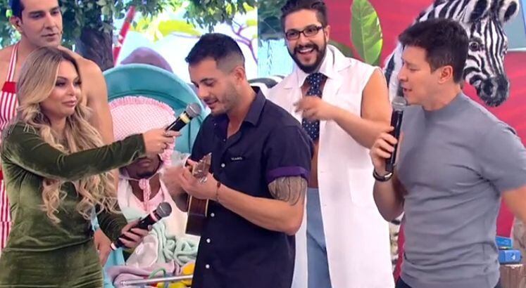 O candidato Ícaro levou o seu ukulele ao palco e cantou uma música autoral para as meninas. Sobrou até para o apresentador, que teve o hit Cabeça Branca dedicado a ele durante a apresentação