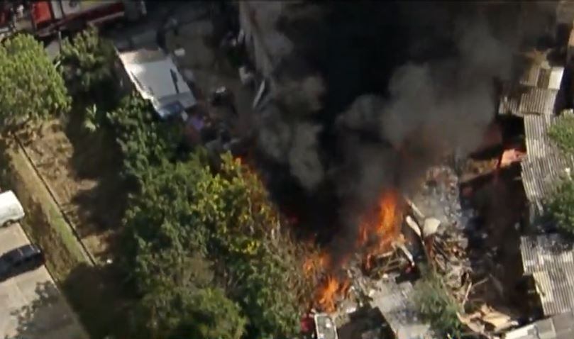 Incêndio na Rua Dourada, na Brasilândia
