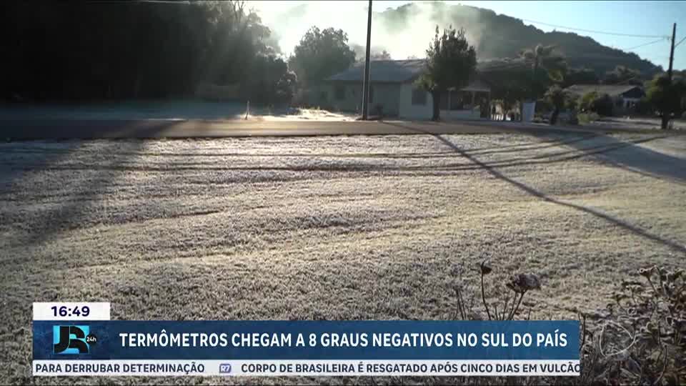 Termômetros chegam a -8ºC no Sul do Brasil