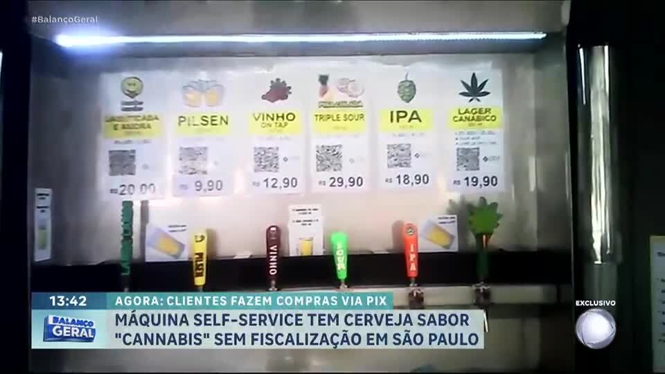 Câmera do Balanço: Máquina de chopp vende cerveja de cannabis sem fiscalização em São Paulo