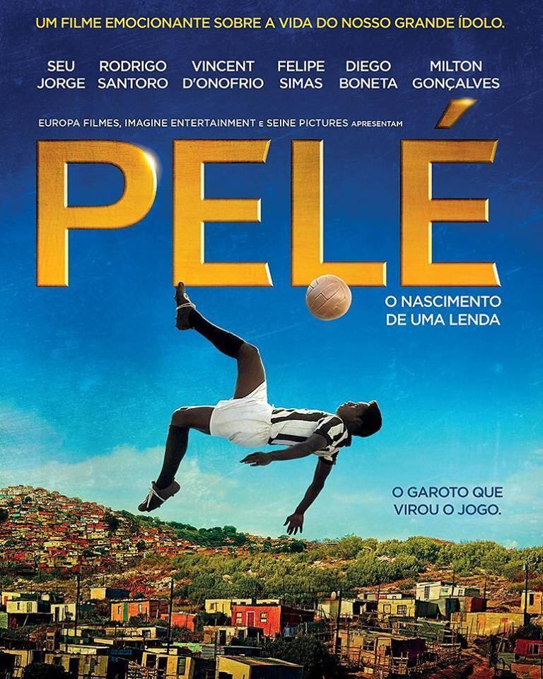 Pelé: O nascimento de uma lenda (2016) - "Com apenas 17 anos, Pelé, o maior jogador de futebol de todos os tempos, conduz o Brasil na campanha do título da Copa do Mundo de 1958. O filme retrata a infância pobre do menino "peladeiro" até seus momentos de sucesso"