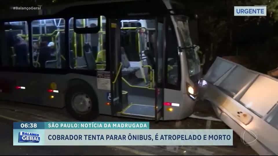 Cobrador tenta parar ônibus, mas morre atropelado na zona sul de São Paulo