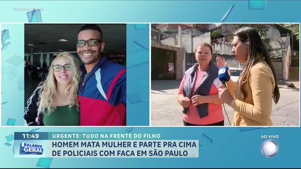 Homem mata mulher e parte para cima de policiais com faca em São Paulo