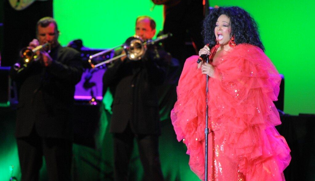 Com quase 70 anos, a cantora se apresentou com o visual extravagante que marcou a sua carreira, e cantou seus maiores sucessos para uma plateia cheia de famosos