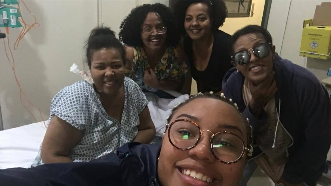 Deise recebeu apoio da família no hospital
