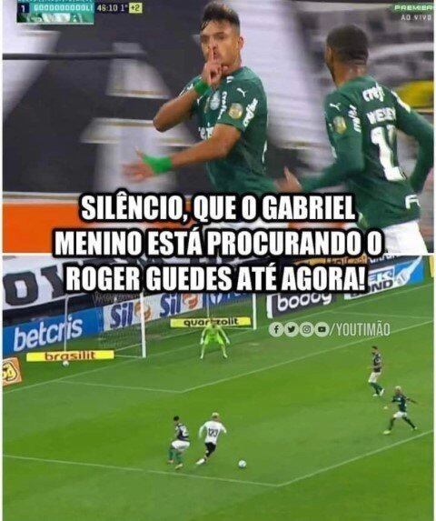 Róger Guedes e Quarteto Fantástico foram protagonistas das brincadeiras da última vitória do Corinthians sobre o Palmeiras.