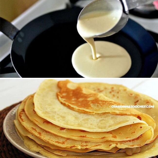 Massa de Panqueca com Creme de Leite