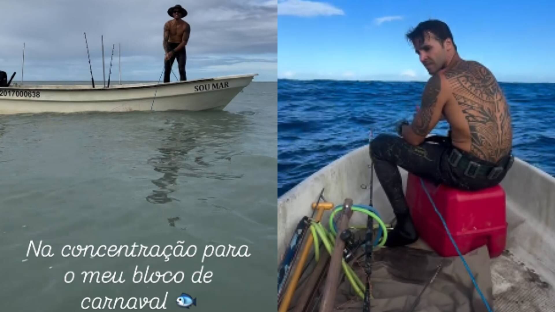 Daniel Cady, ex-marido de Ivete Sangalo, pesca