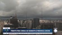 Frente fria chega ao Sudeste do Brasil e deve provocar chuva e rajadas de ventos em várias cidades