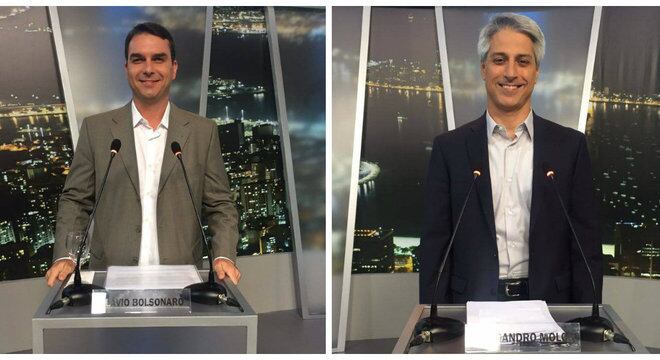 Flavio Bolsonaro e Alessandro Molon trocaram farpas durante o debate