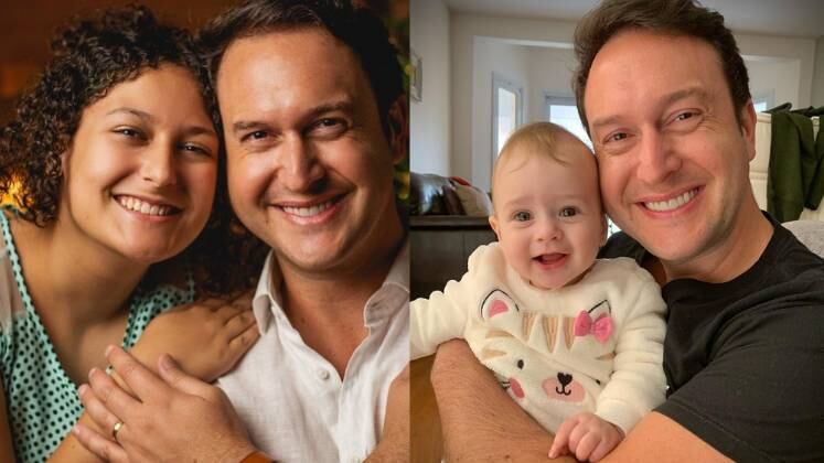 Edu Ribeiro é pai em dose dupla! Além da filha mais velha, Beatriz, o apresentador do Domingo Espetacular mostra momentos de muito amor e energia com a pequena Maria Luiza, que nasceu no começo deste ano. Nas redes, ele registra tudo e não perde nenhum detalhe do desenvolvimento da pequena. "O primeiro mamão a gente nunca esquece. Mas ainda bem que ela não vai lembrar", brincou na legenda da foto. 
