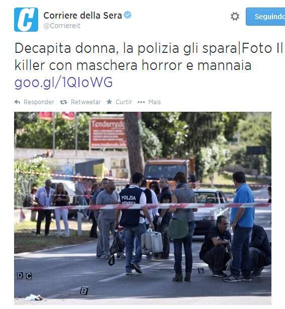 No dia 24 de agosto, um homem mascarado, vestindo roupas camufladas decapitou uma mulher com golpes de machado e chocou a cidade de Roma. Ele tentou reagir diante da polícia e foi atingido por um tiro no peito, morrendo no hospital. As investigações acreditam que a mulher era ucraniana, que trabalhava na casa como empregada doméstica. 

Os moradores da região disseram que o assassino, identificado como Federico P., era amigo dos donos do imóvel e estava hospedado no local há meses