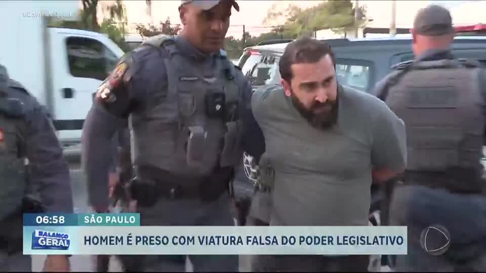 Homem é preso com viatura falsa do poder legislativo em São Paulo