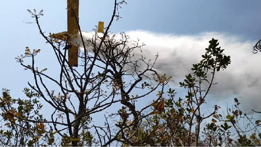 Bombeiros lutam para combater chamas pelo Estado