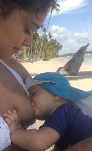 Sophie e o filho Otto, de 1 ano