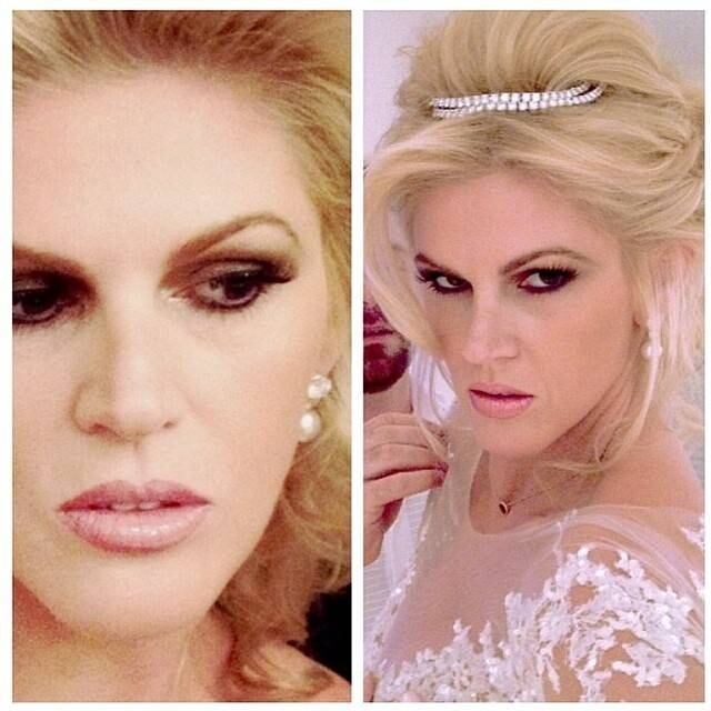 Este é o make de Val, feito por Lili Ferraz. Um close dela antes de colocar a grinalda