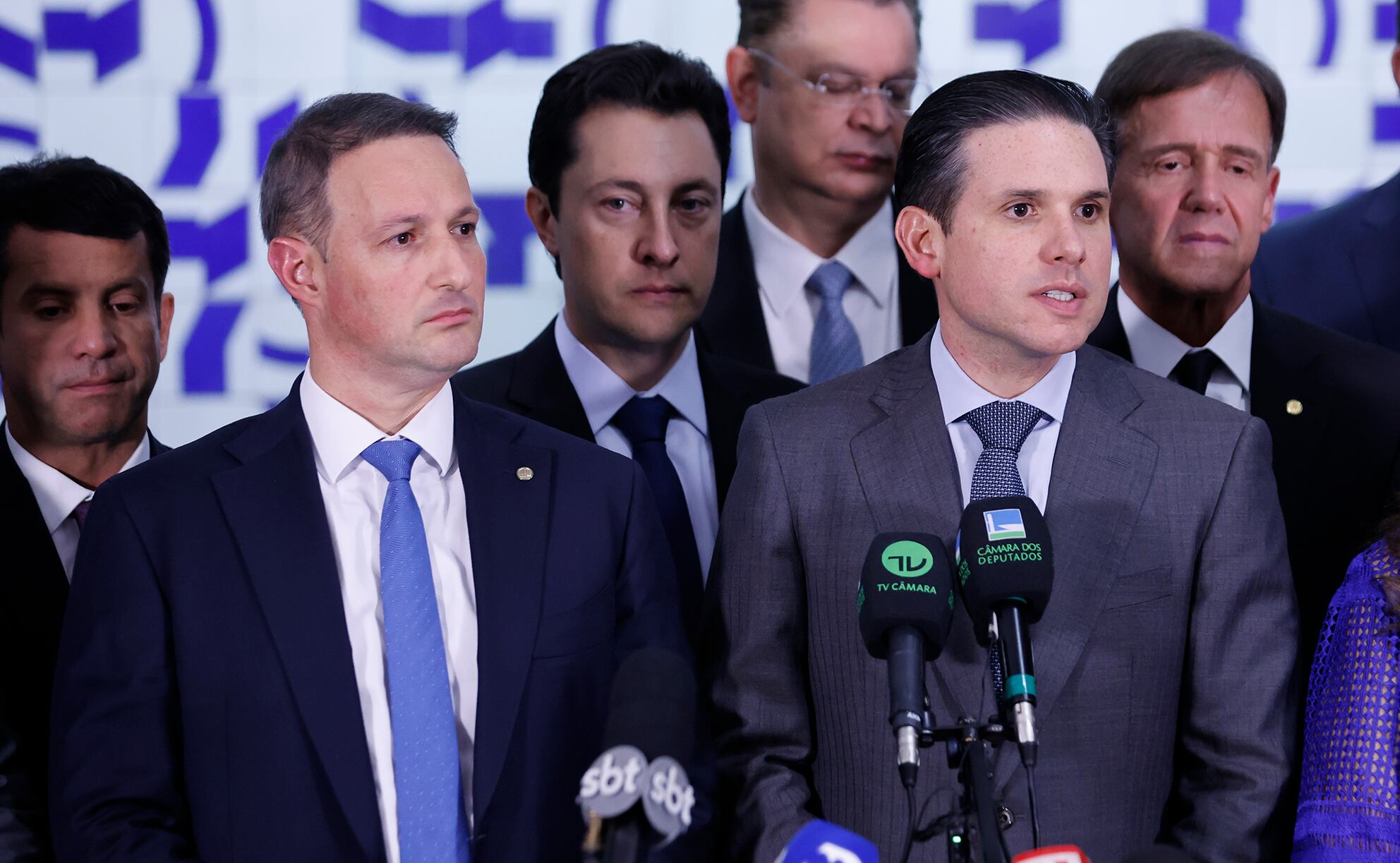 Coletiva de Imprensa. Secretário de Segurança - Secretaria de Segurança Pública de São Paulo - SSP/SP, Guilherme Derrite. Presidente da Câmara dos Deputados, Hugo Motta (REPUBLICANOS - PB)