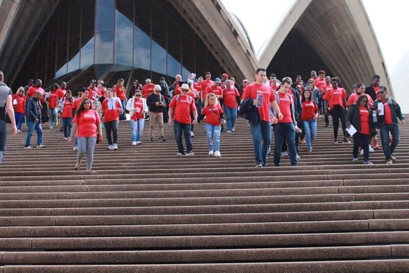 Casais reuniram na Ópera de Sidney, na Austrália