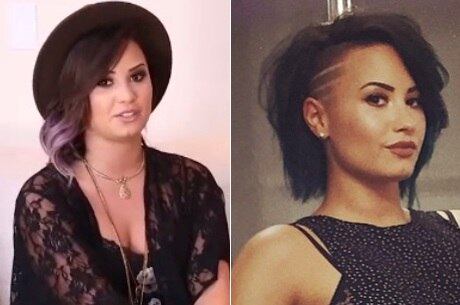 O antes e o depois da mudança nos cabelos de Demi Lovato