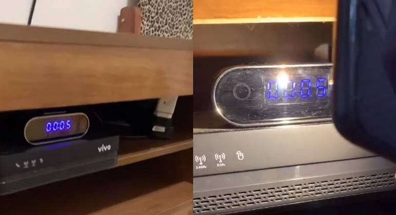 A câmera espiã era de um suposto
relógio digital