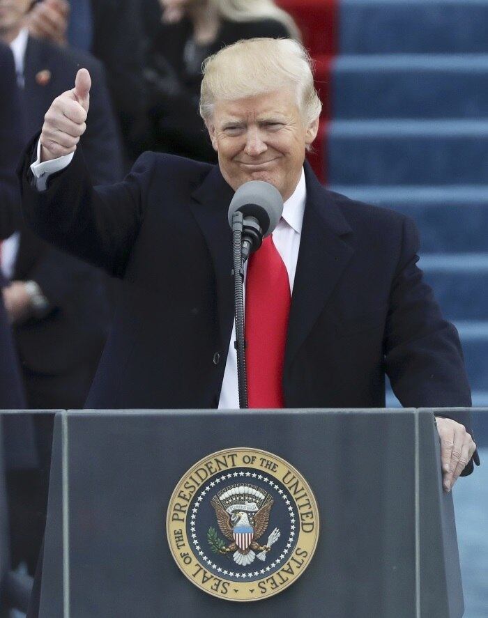 Trump durante seu discurso inaugural