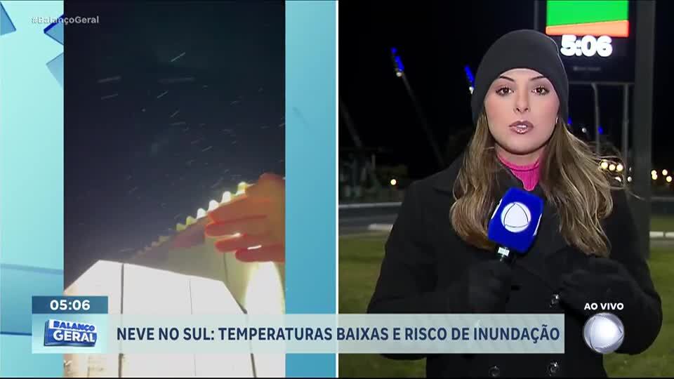 Cidades do Sul registram neve e têm risco de inundação com chuvas