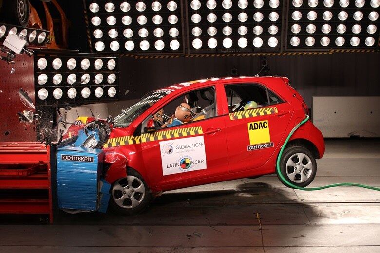 Por zerar no teste frontal, Picanto é excluído da avaliação lateral