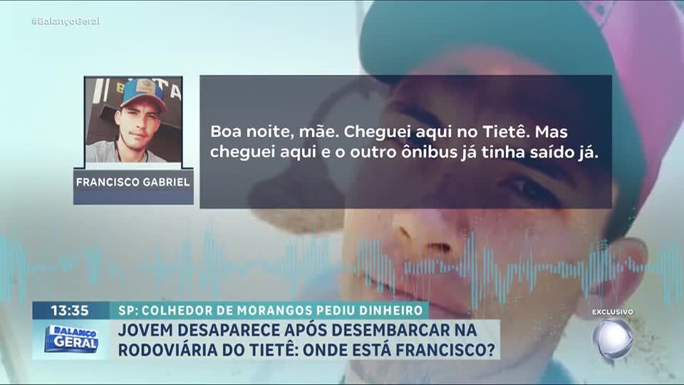 Jovem desaparece após desembarcar na Rodoviária do Tietê, em São Paulo