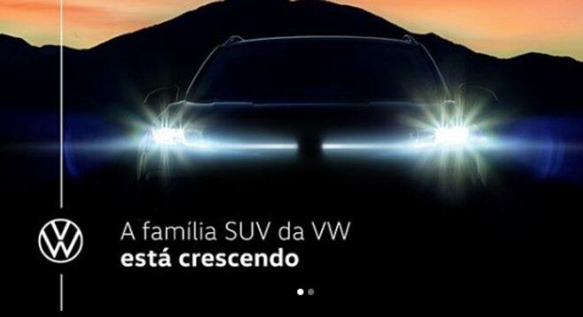 Tarek divulgado pelas redes sociais da Volkswagen neste teaser: LED integrado à grade