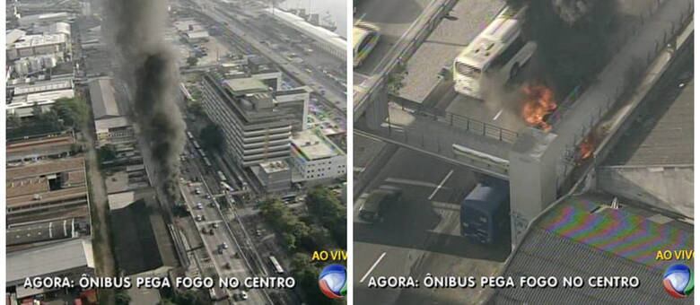 Bombeiros foram até o veículo para apagar as chamas