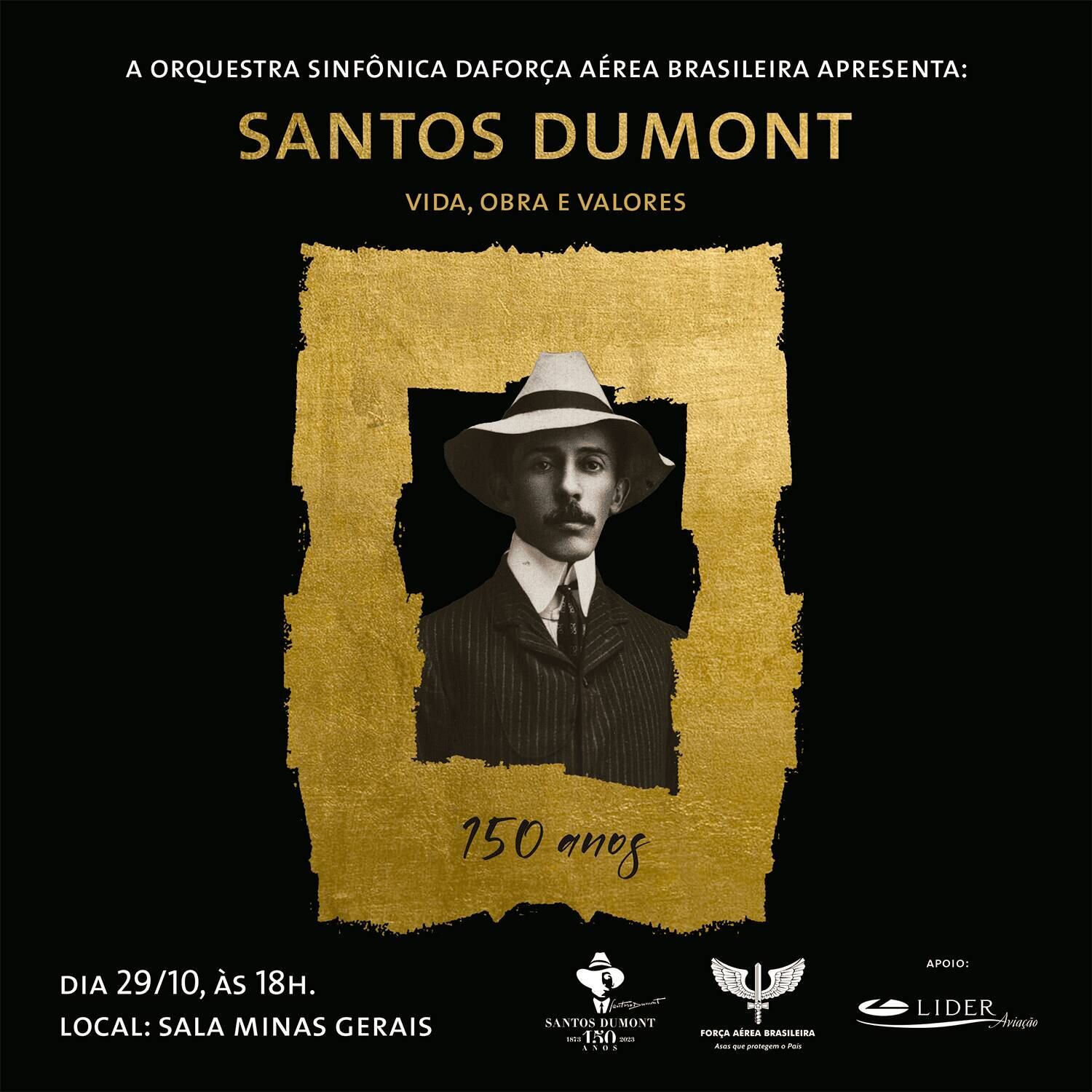 Líder Aviação: concerto da Orquestra da FAB, em homenagem a Santos Dumont