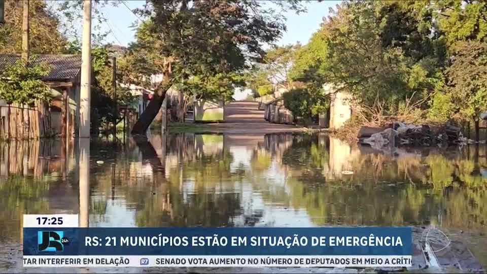 RS: 21 municípios estão em situação de emergência por conta das fortes chuvas