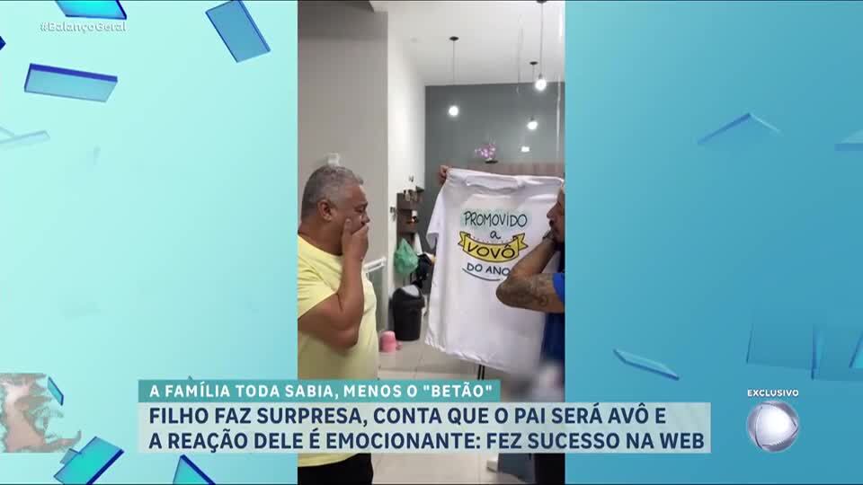 Homem tem reação emocionante ao descobrir que será avô, e vídeo viraliza nas redes sociais