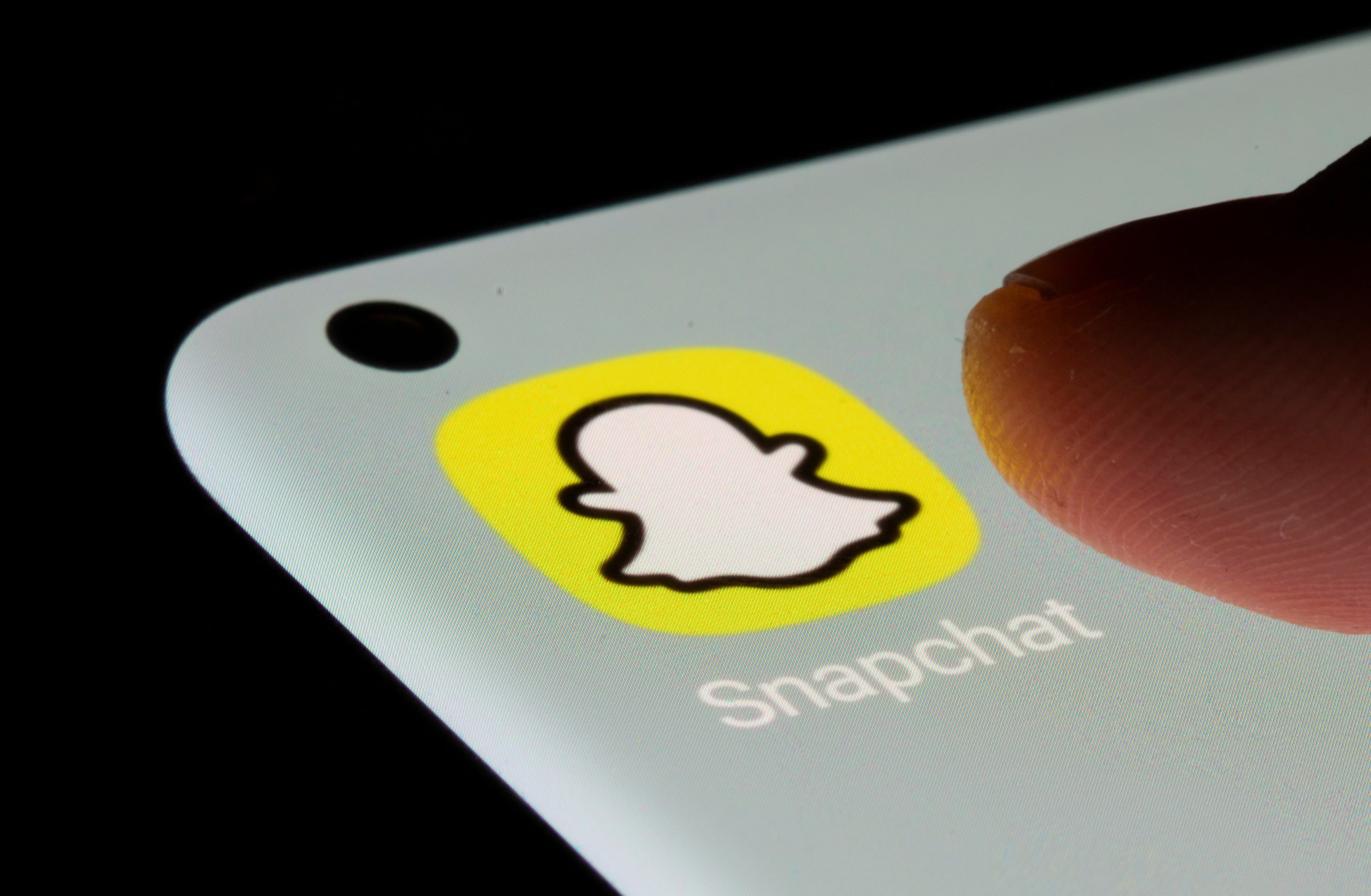 Logo do aplicativo Snapchat em um smartphone