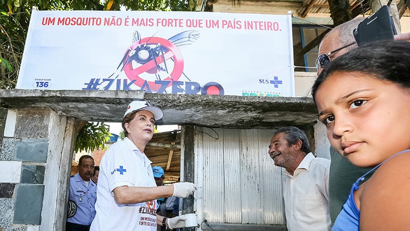 A presidente Dilma Rousseff mobilizou seus ministros de Estado, membros do governo e até políticos de partidos rivais para o "dia D" no combate ao mosquito Aedes aegypt neste sábado (13). Dilma esteve em Santa Cruz, na Zona Oeste do Rio de Janeiro, para participar do mutirão de combate ao mosquito Aedes aegypti. A ação é realizada em todo País neste sábado