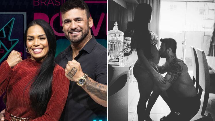 Hadballa e Eliza se conheceram em um esbarrão na entrada de uma balada em Belém (PA). Sem saber da história de jogador de futebol, ela logo percebeu que ele era conhecido. A química rolou e o primeiro beijo aconteceu. Nunca mais se largaram. Estão há quase três anos juntos e moram em Belém. Na foto, a empresária está grávida de Mikael, filho do casal de um aninho