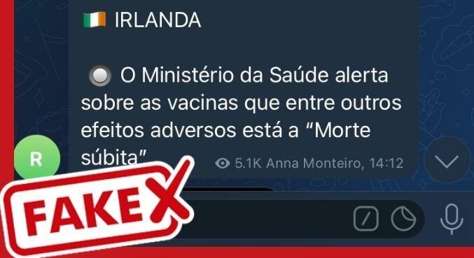 Publicação mostrava cartaz que trazia informações falsas sobre as vacinas contra a Covid-19