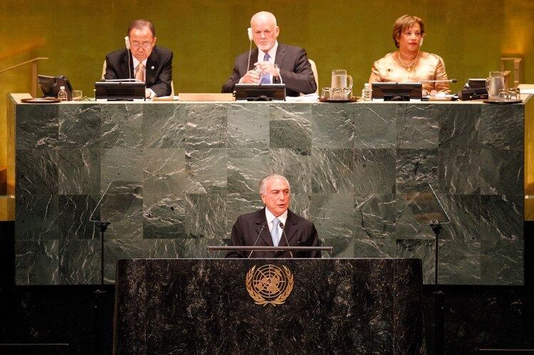 Durante a fala de Temer na Assembleia Geral da ONU, alguns países saíram do plenário da ONU