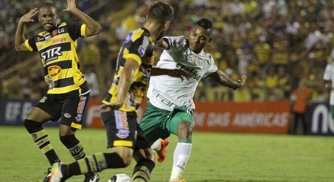 Atacante Miguel Borja deu trabalho para a defesa do Novorizontino na vitória do Palmeiras