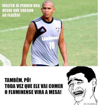 Com isso, os torcedores conseguiram até explicar o regime que o atacante Walter vem fazendo