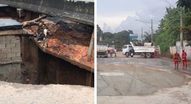 Cratera de 16 metros se abriu após temporal na última terça-feira (28)