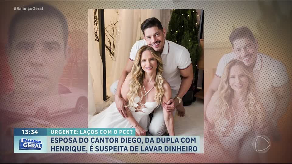 Esposa de cantor Diego, da dupla com Henrique, é suspeita de lavar dinheiro para o PCC
