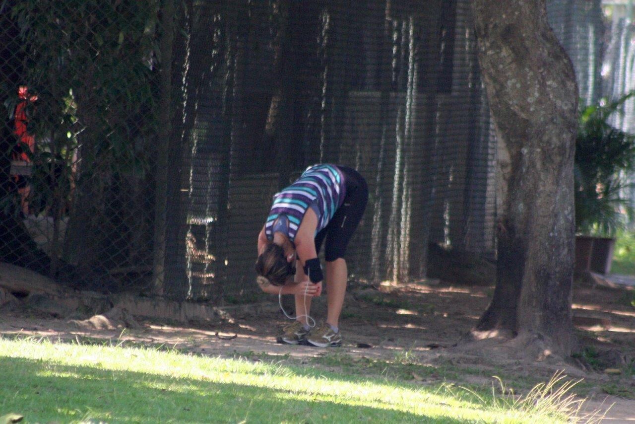 O local escolhido para os exercícios parecia bastante calmo