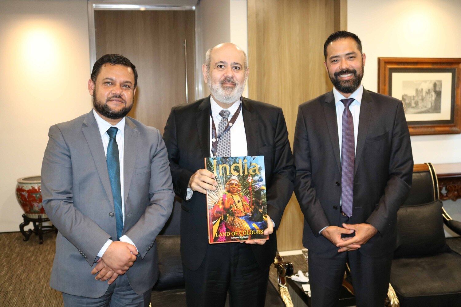 Cônsul Amit Kumar Mishra, Luiz Cláudio Costa e Christiano Branco