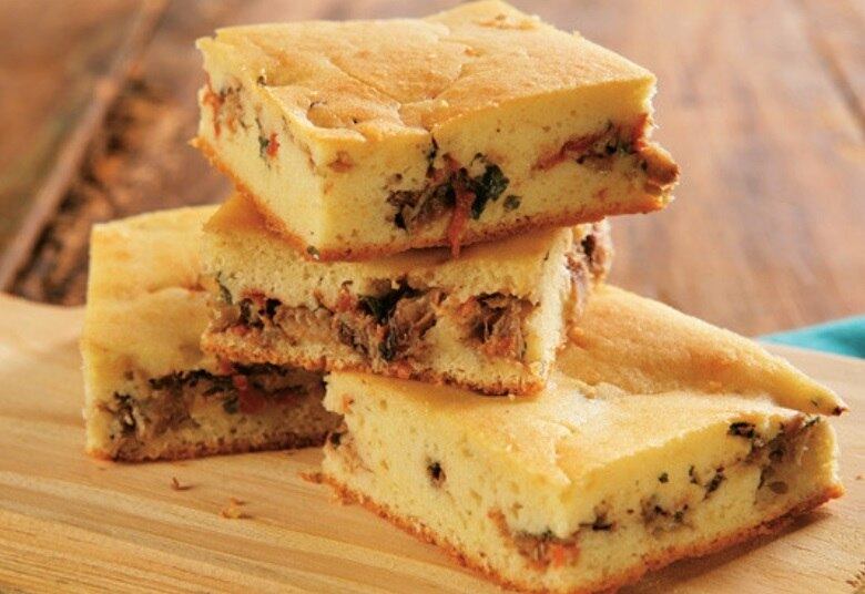 George Torre, fã de Top Chef, disse que com os ingredientes
enlatados faria uma torta salgada de sardinha. Parece bom!